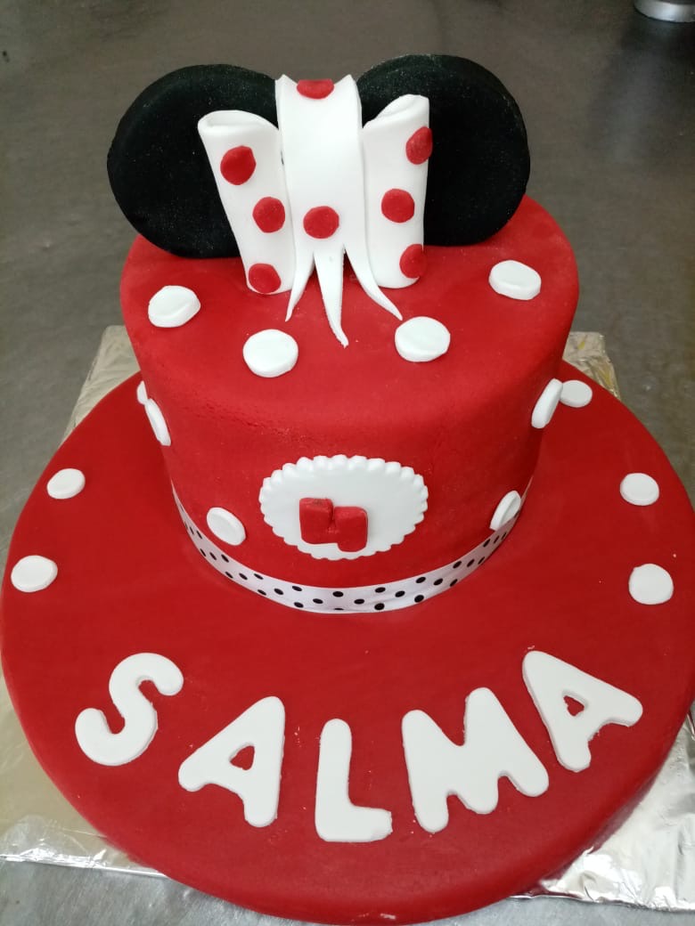 Minnie Mouse Two-Tier Cake (Red) — MN-012